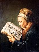 Gerard Dou, Portrait of an old woman reading